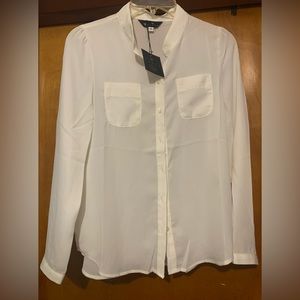NWT Et Satin Size S Button Down Sheer Top